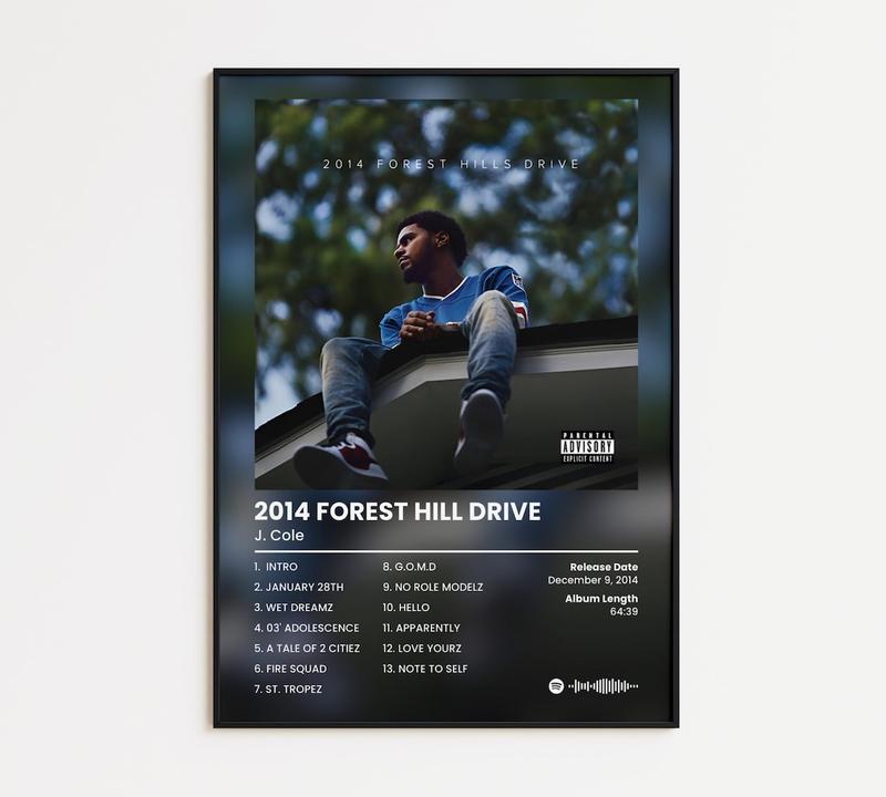 J. Cole Album Poster Set of 6, Album Cover Print, Tracklist Poster, Rap Poster, Cover Art Poster, Hip Hop Poster