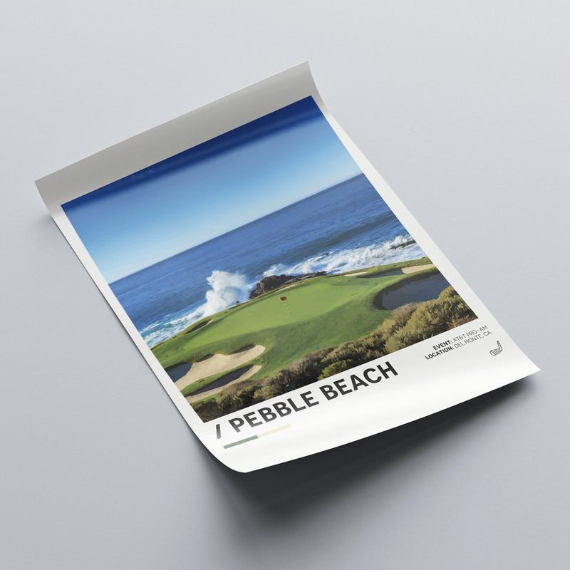 Pebble Beach Poster, Golf Poster, Minimalist Sports Poster, Office Wall, Golf Wall Art, Golf Course Print ,unframed, Decor Room Artistic Decoration