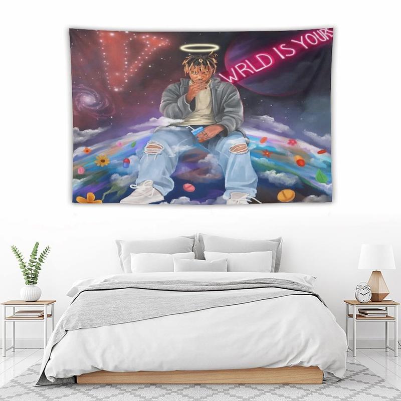 Juic Wrld Album Flag Tapestry Rapper Music Singer Tapestry Funny Poster for College Party Room Indoor and Outdoor Decor