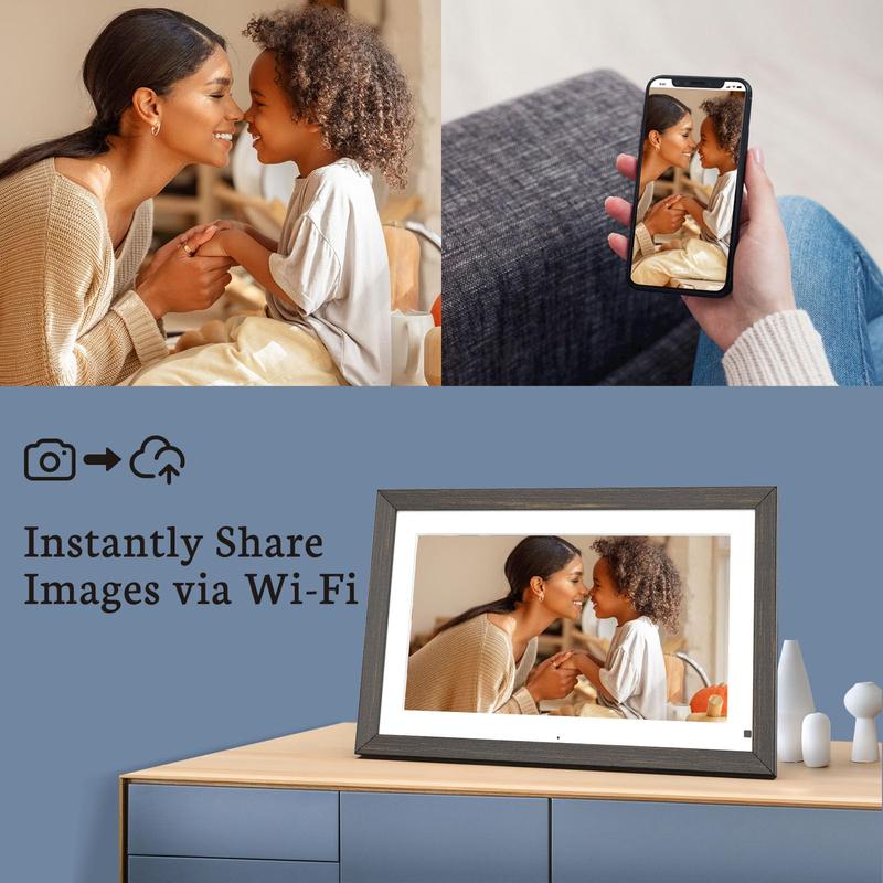 BSIMB 14'' Digital Photo Frame 32GB - Upload Photos&Videos from Anywhere via App Email, Perfect Must Have Christmas Love Gifts for Friends Family, Easy to Use with Touch Screen Picture Frame, Premium HD IPS，Your Home Decor, Christmas gift