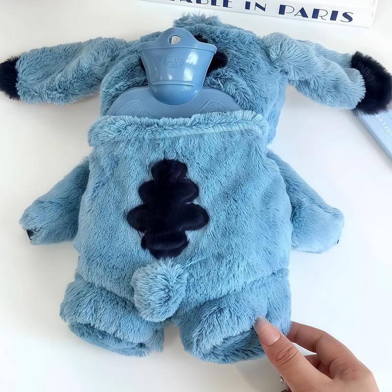 Cuddly plush fill with warm water for period. Anime Stitch Plush with a Bottle for hot Water Filling