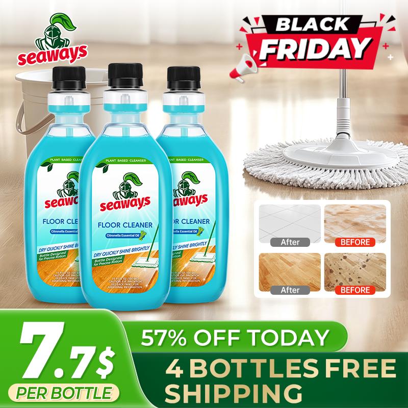 [Black Friday] Seaways Floor Cleaner (16.91  FL.0Z.) Multi-surface Floor Cleaner Dry Quickly Shine Brightly Streak-Free Wood Floor Cleaner Remove Odors Long-lasting Fragrance Floor Polish  No Residue