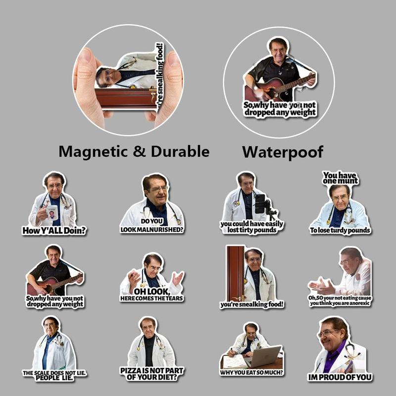 Funny Doctor Quotes Graphic Magnet, 12pcs set Inspirational Refrigerator Magnet, Kitchen Decoration for Home Office Dormitory