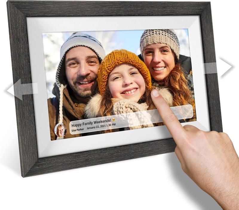 EKoio Digital photo frame,Christmas gift box,Gift ideas,10.1 Inch WiFi Digital Picture Frame,1280 * 800IPS HD Cloud Smart Digital Photo Frame,32GB Storage, Wall Mountable, Auto-Rotate,Easy to Share Photos or Videos via free APP,Decor,Wood,Wedding