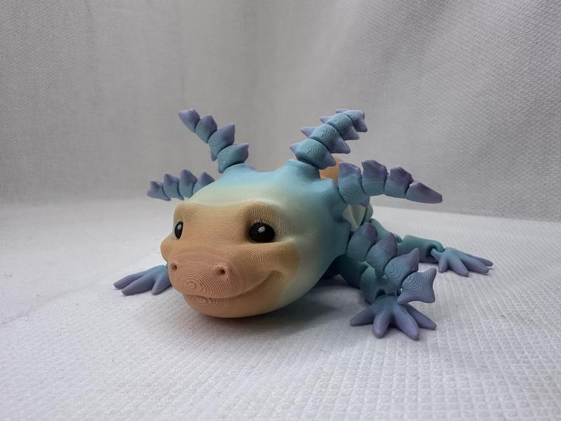 Articulated Axolotl 3D Printed Display Piece