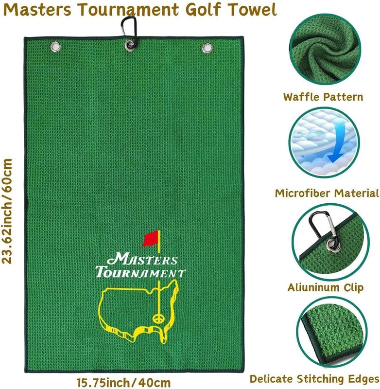 Funny Golf Towel, Funny Golf Towel for Golf Bags with Clip, Golf Gift for Men Husband Boyfriend Dad, Birthday, Cristmas Gifts for Golf Fan - Marsters Tournament (Green)