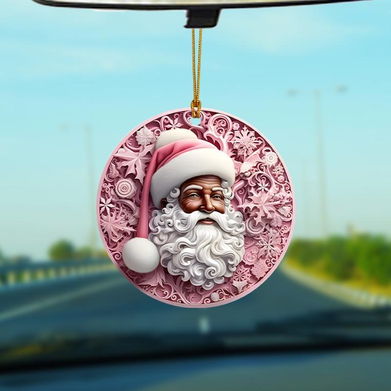 Santa Claus Design Hanging Ornament, 1 Count 2D Acrylic Hanging Decoration, Hanging Decoration for Home Party Festival, Home Decor