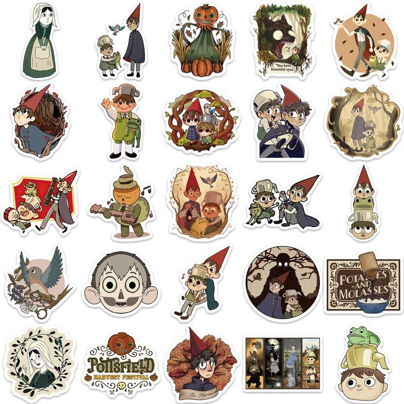 Over The Garden Wall Themed Sticker, 50pcs set Waterproof Self Adhesive Decor Paper, Decor Sticker for Gift Greeting Card Water Bottle Laptop Phone