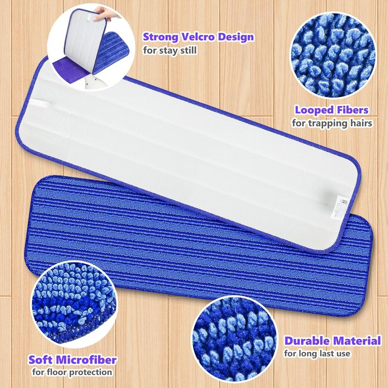 6 reusable mop pads compatible with Swiffer power mop, capable of cleaning dirt, debris, grease, pet hair, without damaging the floor, suitable for both dry and wet use