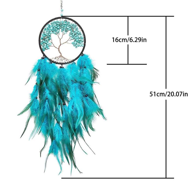 Tree Of Life Dream Catcher, 1 Count Handmade Feather Dream Catcher, Hanging Dream Catcher, Summer Gift Ideas, Vanity Decor Accessories