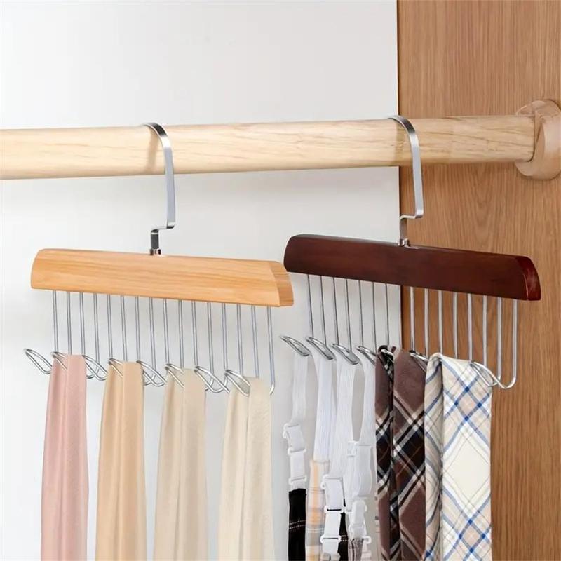 Wooden Hanger with 360° Rotatable Hook, 1 Count Clothes Hanger, Home Organizer for Bedroom Wardrobe Closet