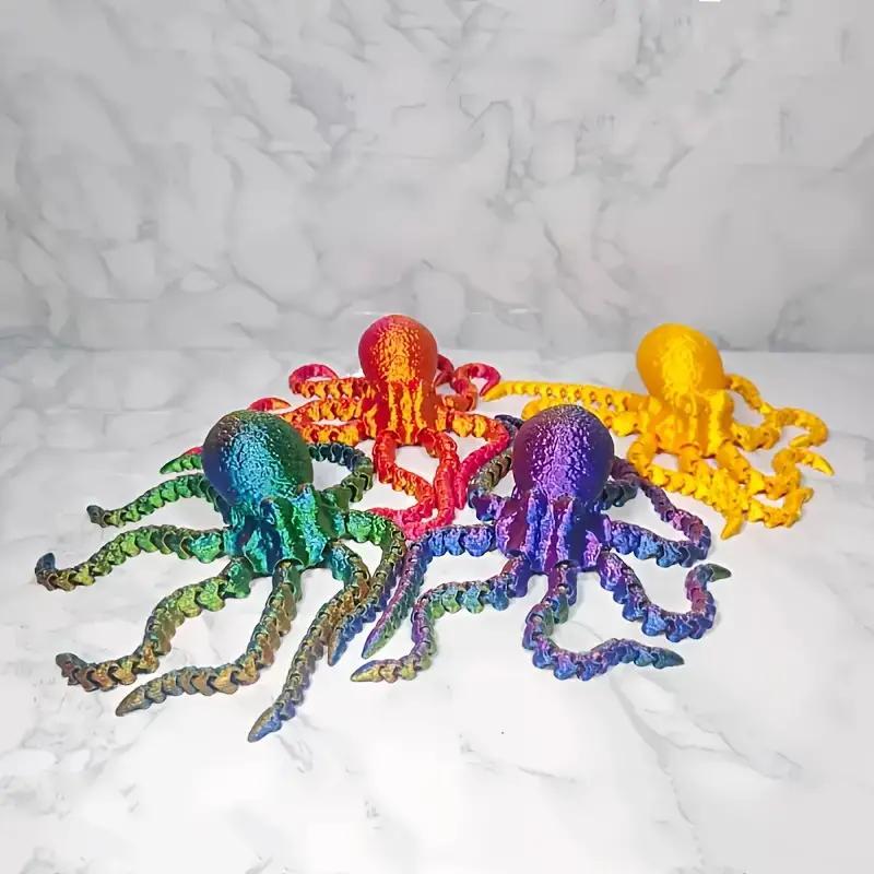 Room Decor Random Color 3D Printed Octopus Design Ornament, 1 Count Lifelike Creative Octopus Decoration, Desktop Decoration for Home Office School Car