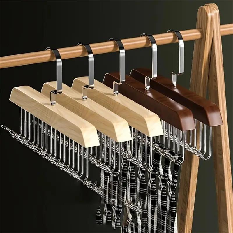 Wooden Hanger with 360° Rotatable Hook, 1 Count Clothes Hanger, Home Organizer for Bedroom Wardrobe Closet