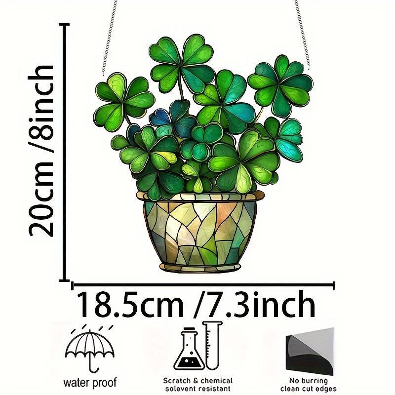 Four-leaf Clover Design Sun Catcher, 1 Count Acrylic Window Hanging Decor, Colorful Glass Style Home Office Light Catcher, Ideal Gift