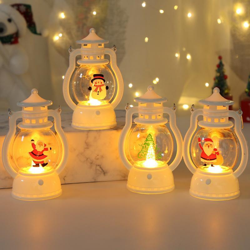 Random Pattern Christmas Themed Light, 1 Count LED Lighted Oil Lamp, Creative Desktop Decoration, Festive Decorations for Home Party, Home Decor