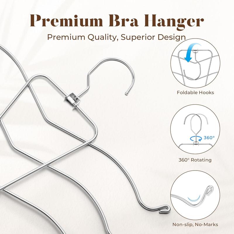 Bra Hangers for Closet Organizers and Storage, Tank Top Hangers College Dorm Essentials for Girls, Space Saving Hangers for Camisoles, Tank Tops, Bras, Belts, Ties, Scarves, Swimsuits Hanging christmas 2024 ornament