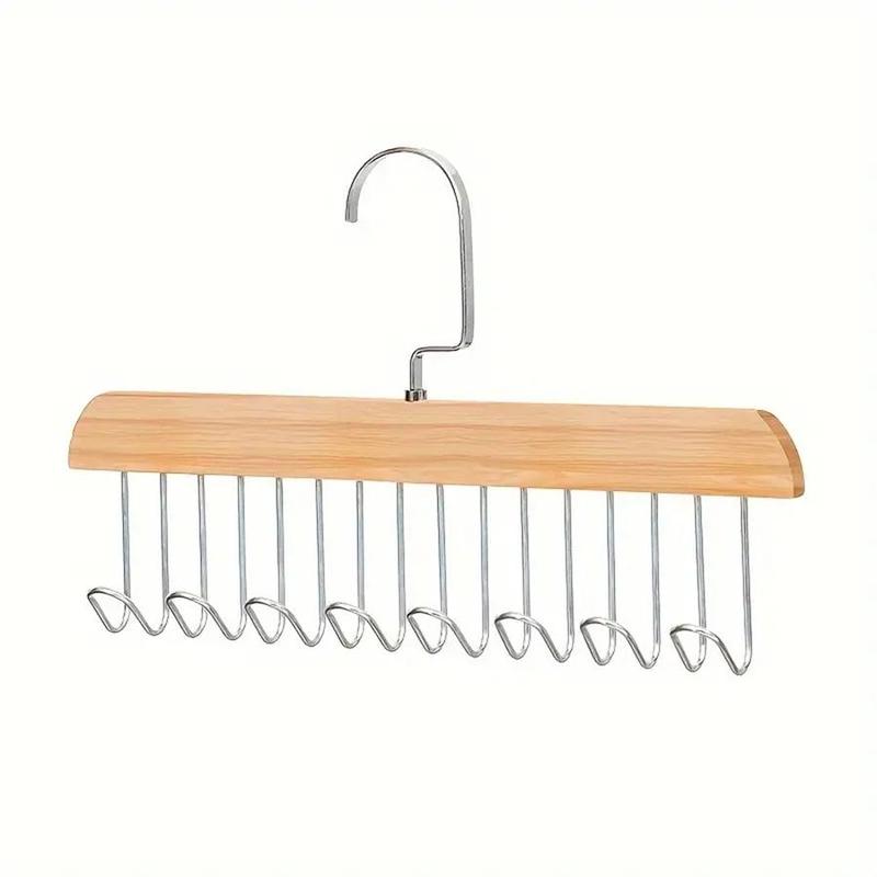 Wooden Hanger with 360° Rotatable Hook, 1 Count Clothes Hanger, Home Organizer for Bedroom Wardrobe Closet