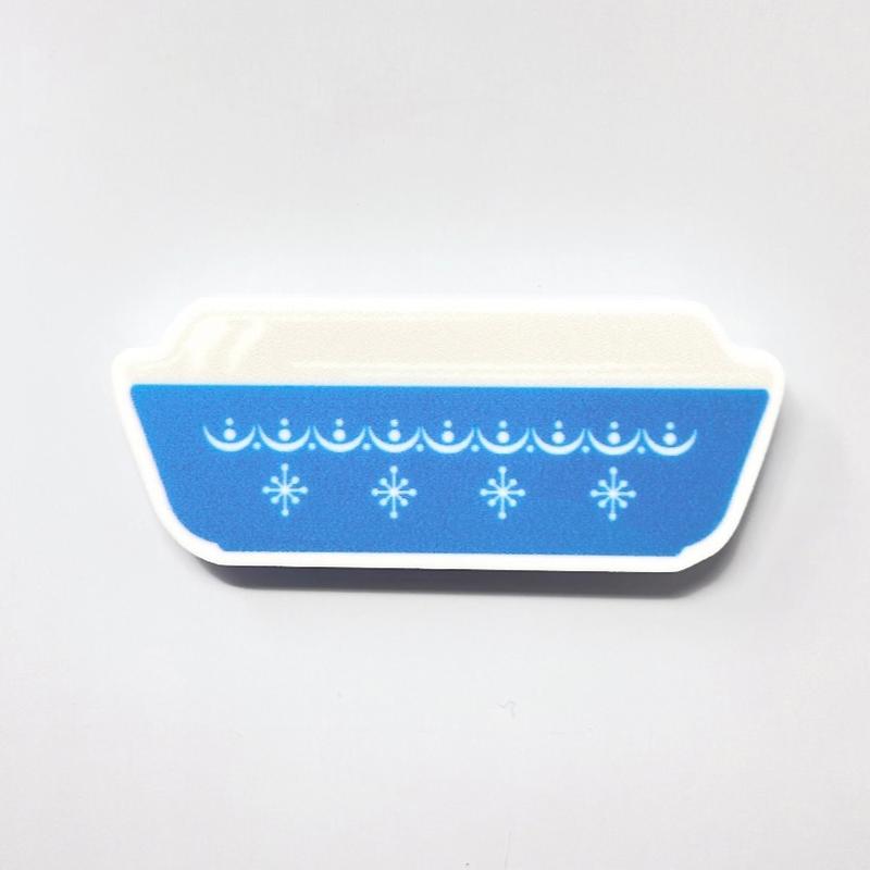 Snowflake Blue Pyrex Magnets | Snowflake Garland Pyrex | Blue Pyrex Fridge Magnets | Pyrex Gifts | Pyrex Decor | Vintage Pyrex Handmade