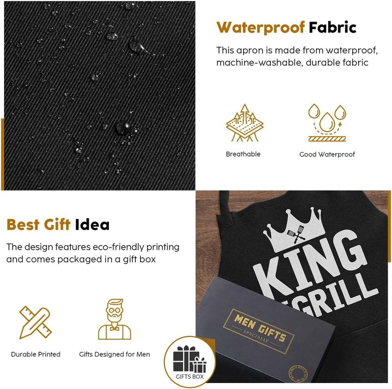 Gifts for Men, Funny Gifts for Dad - Fathers Day, Birthday, Christmas, Valentines Day, Grilling Gifts for Men, Husband, Boyfriend, Brother - Cooking BBQ Grilling Aprons Gifts for Men Him, Chef Gifts