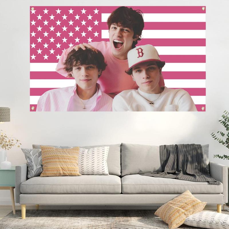 Sturniolo Triplets USA 3x5Ft Flag Tapestries for College Dorm Cave Bedroom Living Room Office Party Decor Banner with 4 Brass Gromments