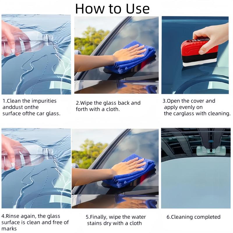 Doeyvose Car Oil Film Cleaning Brush, Car Windshield Oil Film Removal Brush, Rainy Day Anti-fog Cleaning Glass Brush, Universal Car Cleaning Tool