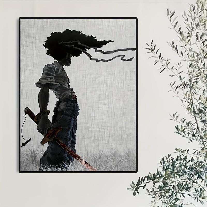 African Samurai Anime Poster, Room Aesthetics Poster, Decoration Painting, Canvas Wall Art, Frameless Hanging Ornaments Artistic Print Photo