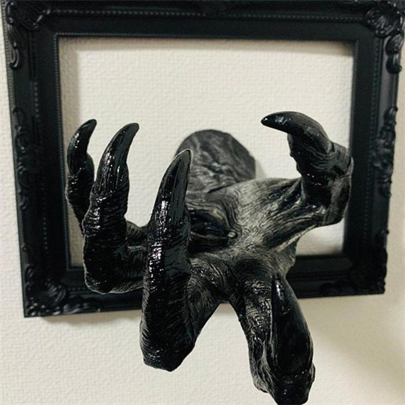 Witch's Demon Hand Wall Hanging Statue, 1 Count Aesthetic Art Sculpture, Horror Ghost Hand, Creative Props for Bedroom Living Room, Home Decor