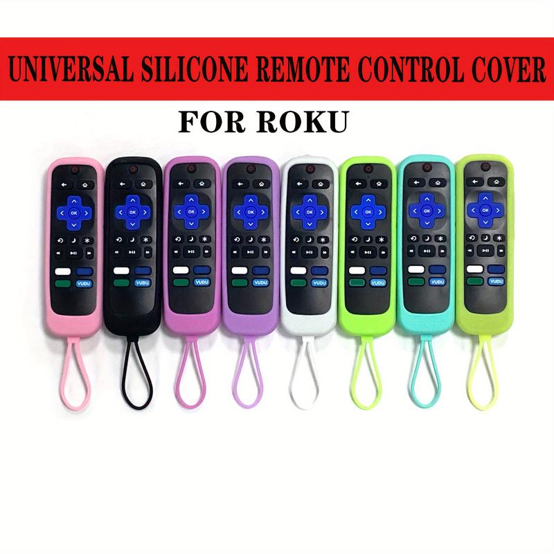 1 count Soft Glow Universal Silicone Remote Control Cover Case - Glows Brightly in Dark, Fits TCL, Hisense, Roku TV Streaming Stick 4k+, with Lanyard and Durable Protection - One-Piece Design for Easy Navigation-4