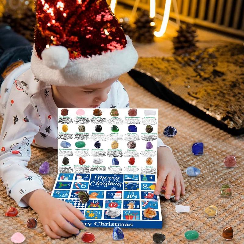 2024 Stone Christmas Advent Calendar, Children's Christmas Countdown Calendar, Rock Rock Advent Calendar Kit, Boys and Girls Learning Series, Teen birthday Christmas Party gifts