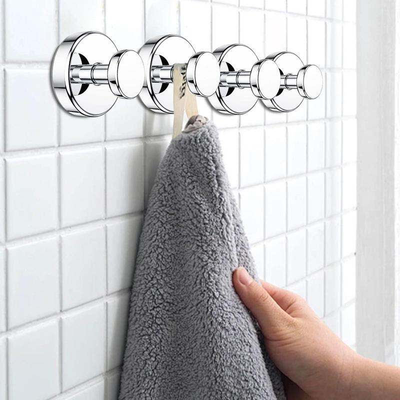 Stainless Steel Suction Cup Hook, 1 Count Waterproof Shower Hook, Wall Mounted Hook for Hanging Towels, Loofah, Robe, Coat