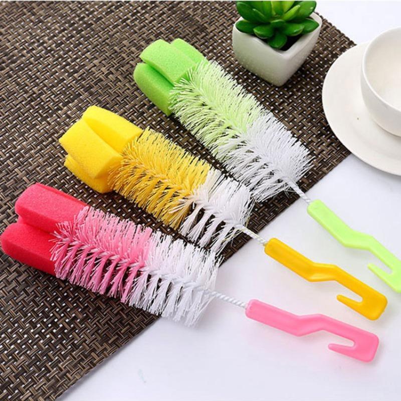 Random Color Durable Cup Cleaning Brush, 1 Count Portable Long Handled Bottle Brush, Practical Kitchen Cleaning Tool For Thermos Cups & Glasses