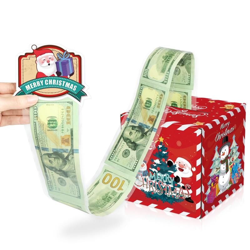 Christmas Money Box for Cash, Funny Pull Christmas Money Holder Boxes for Cash Gift, Surprise Pull Out Gift Money Box for Women Men Best Friend Girlfriend Wife Sister