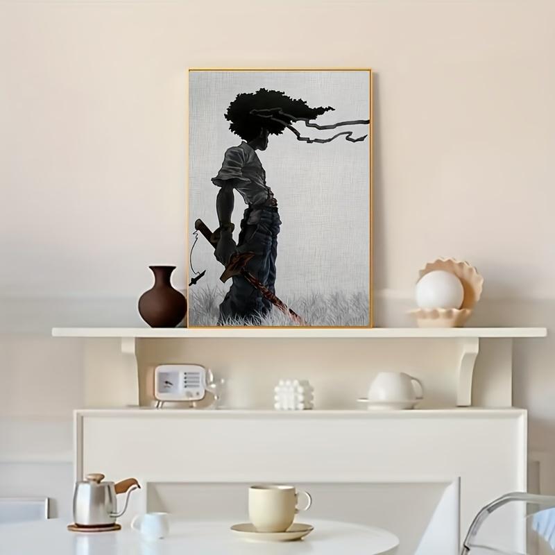 African Samurai Anime Poster, Room Aesthetics Poster, Decoration Painting, Canvas Wall Art, Frameless Hanging Ornaments Artistic Print Photo