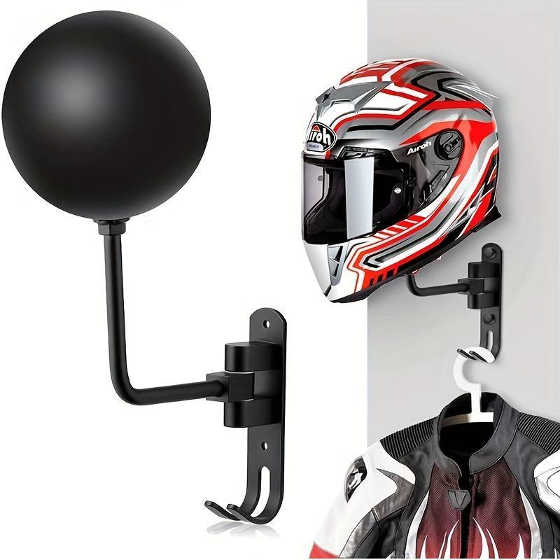 180 Degree Rotatable Motorcycle Helmet Rack, Summer Gifts, Wall Mounted Helmet Storage Rack, Space Saving Helmet Hanger Stand for Display and Storage, Summer Travel Motorcycle Helmet