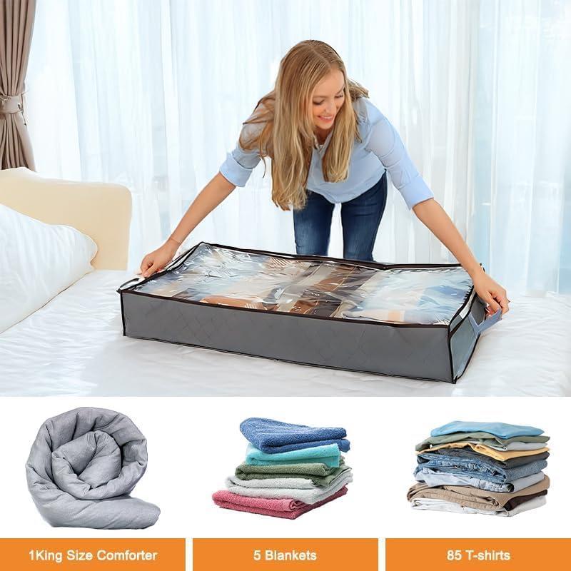 90L Underbed Storage Container Closet Storage Box and Folding Underbed Storage Bag Organiser Gift toiletry bag