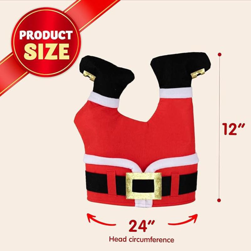 Christmas Santa Pants Hats - Funny Novelty Adult Xmas Hats (3 Pack) for Party Dress Up, Winter Favor