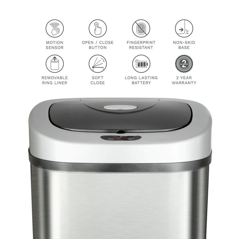 Nine Stars 21.1 Gallon Trash Can, Motion Sensor Touchless Kitchen Trash Can