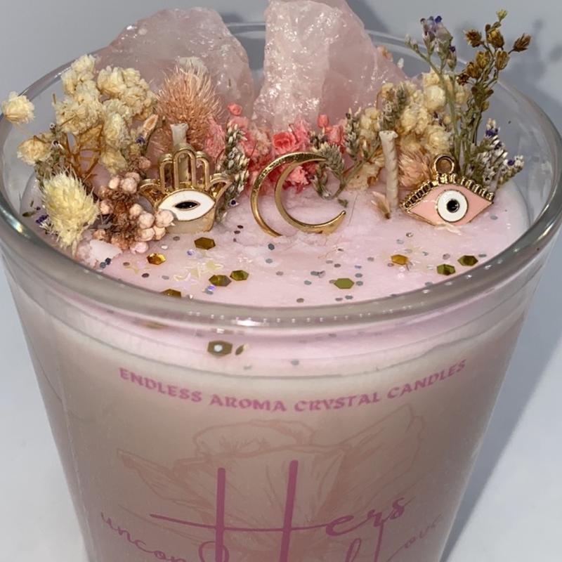 Hers Unconditional Love Rose Quartz Candle