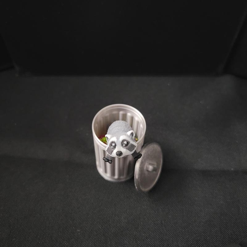 Mini Raccoon Trash Can - High Quality 3D Printed Desk Decoration Set