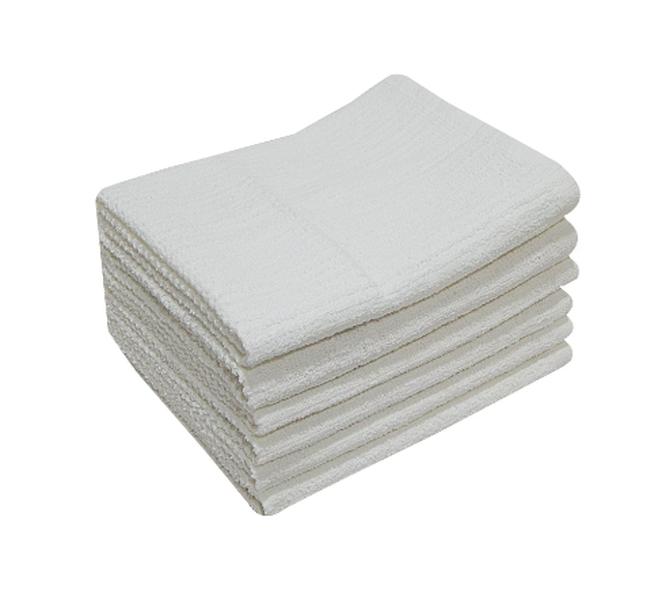 6-Piece Bar Mop Kitchen Towel Set, Solid White Cotton Gift