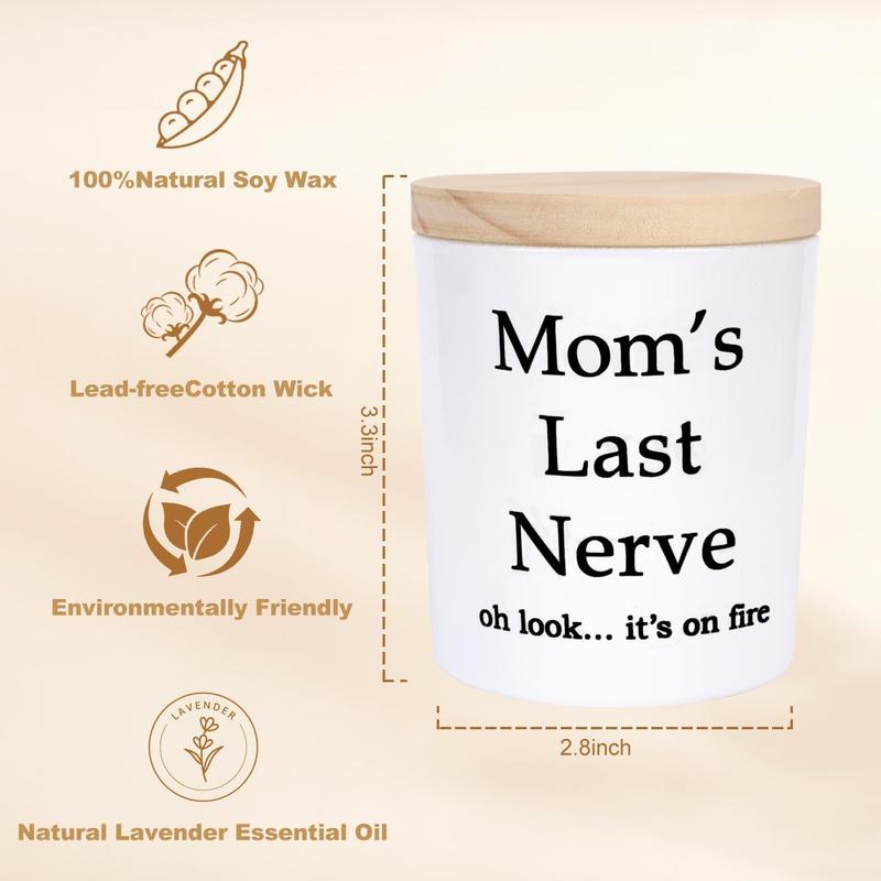 Gifts for Mom from Daughter Son, Mother's Day Gifts, Mom's Last Nerve Candle, Best Mom Gifts, Candles Gifts for Women, Funny Candles for Women, Lavender Candle 12 Oz