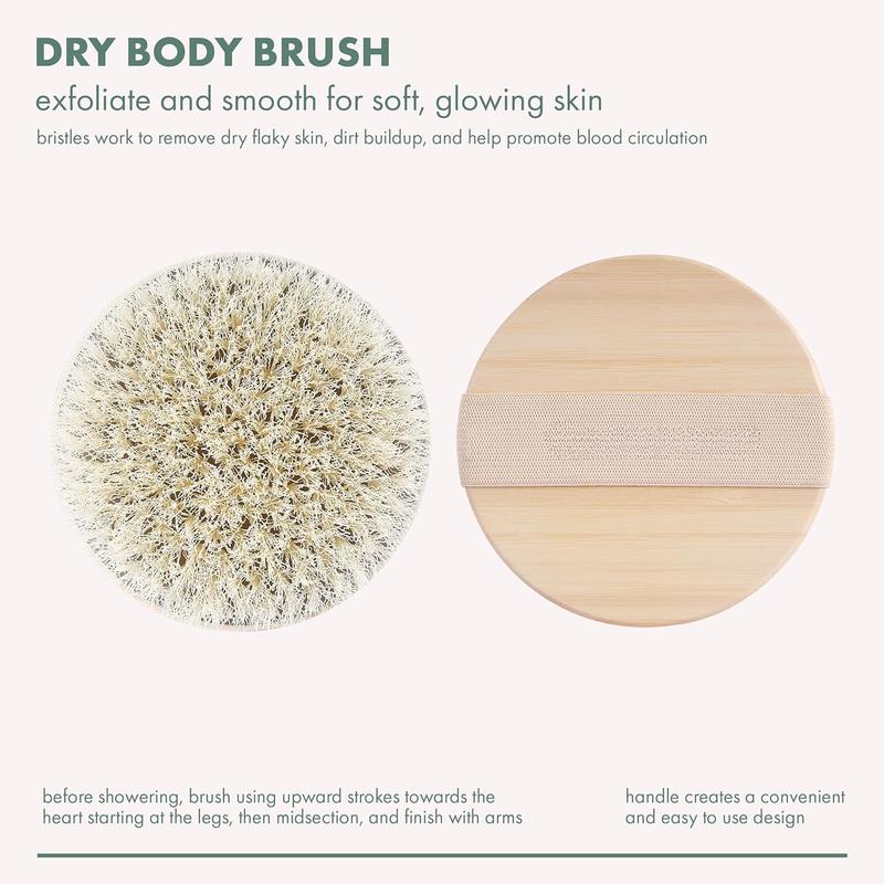 Dry Body Brush, for Post Shower & Bath Skincare Routine, Removes Dirt & Promotes Blood Circulation, Helps Reduce Appearance of Cellulite, Vegan & Cruelty-Free, 1 Count Accessories