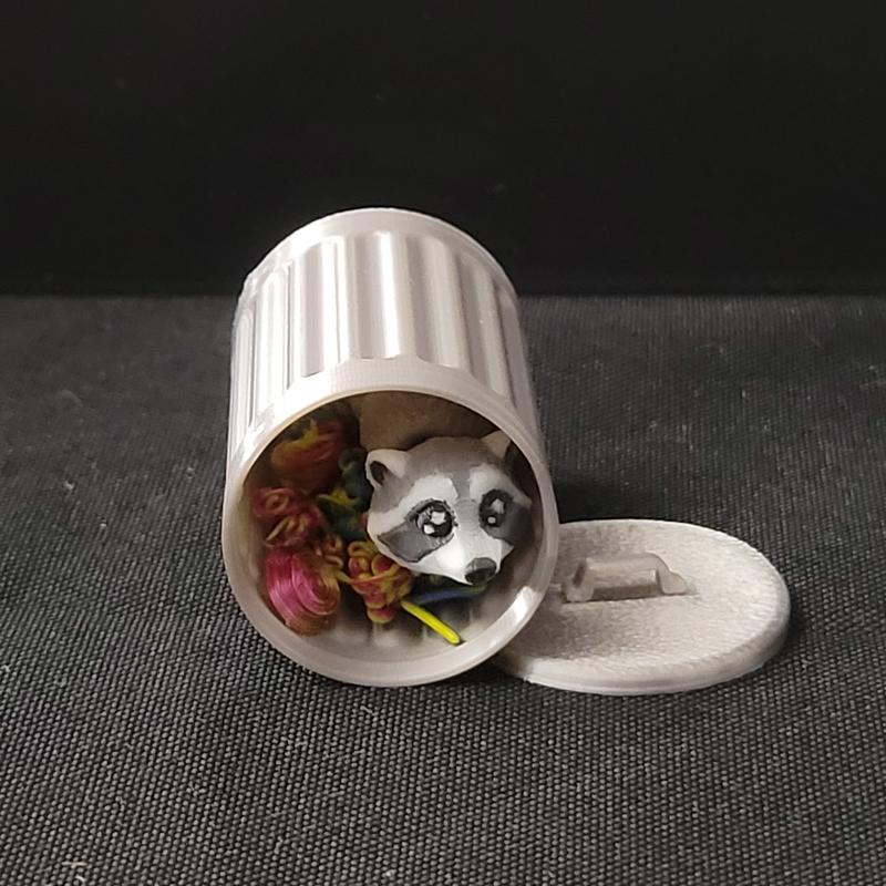 Mini Raccoon Trash Can - High Quality 3D Printed Desk Decoration Set