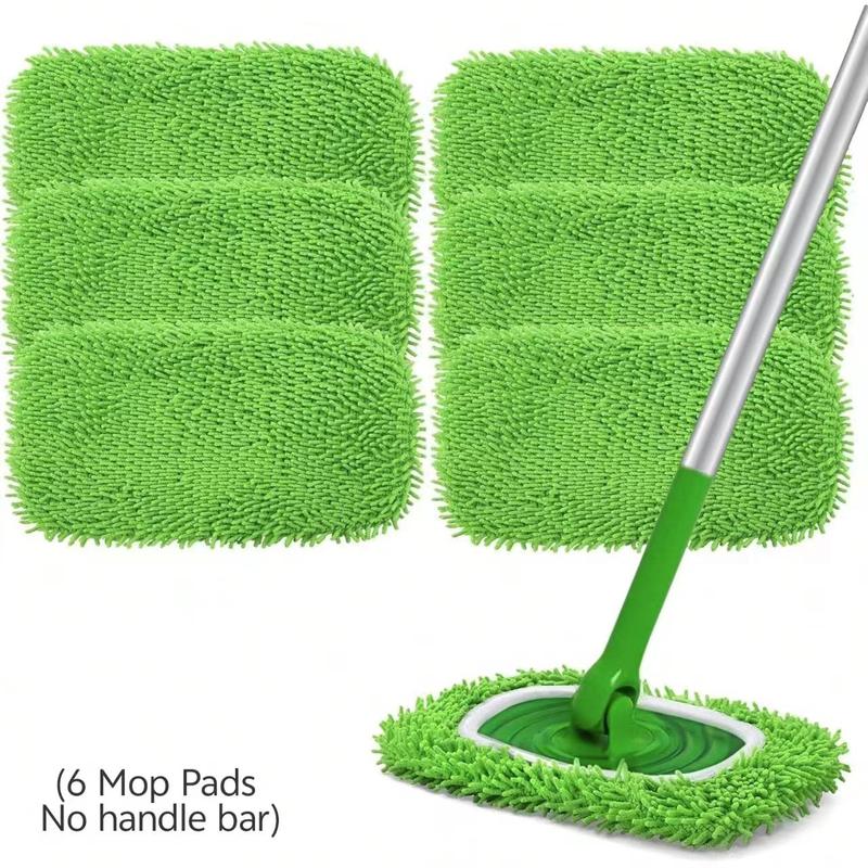 Reusable Mop Cloth for Swiffer Sweeper Mop, 6 Counts  Wet and Dry Replaceable Mop Pad for Household Cleaning, Washable Microfiber Mop Pad [without Handle]