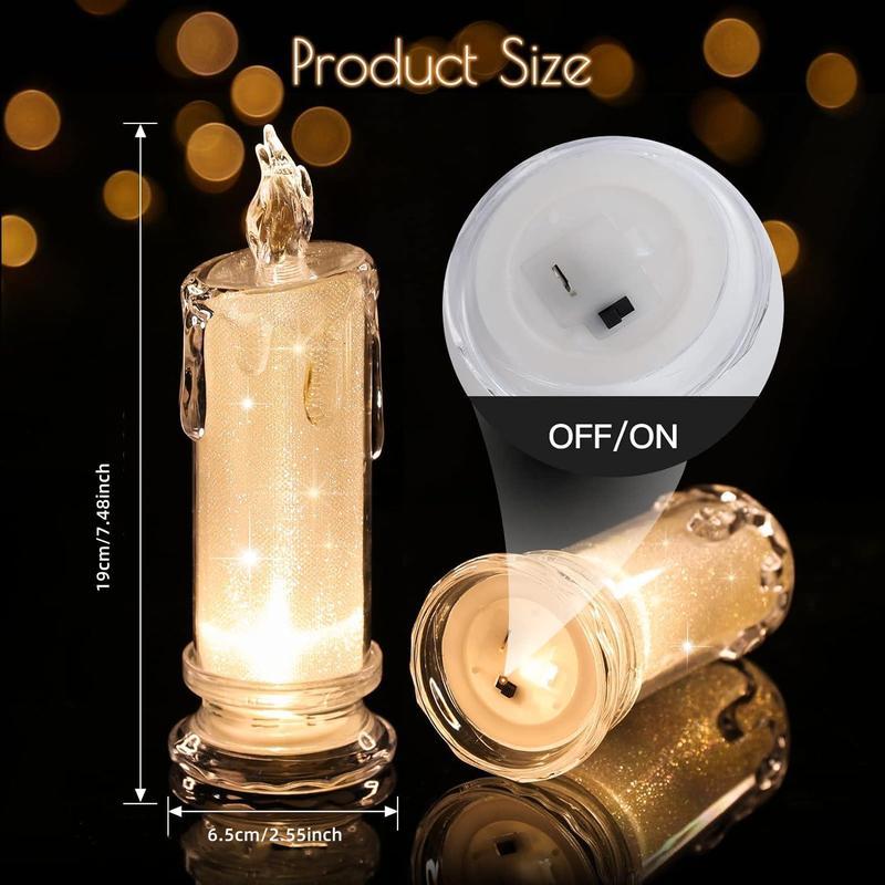 LED Candle Light, 1 Set Battery Powered Christmas Flameless Candle Light, Decorative Candle Light for Home Party Wedding Festival（Two packs）