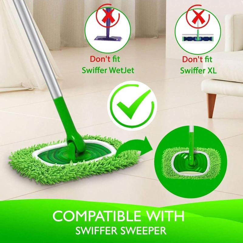 Reusable Mop Cloth for Swiffer Sweeper Mop, 6 Counts  Wet and Dry Replaceable Mop Pad for Household Cleaning, Washable Microfiber Mop Pad [without Handle]