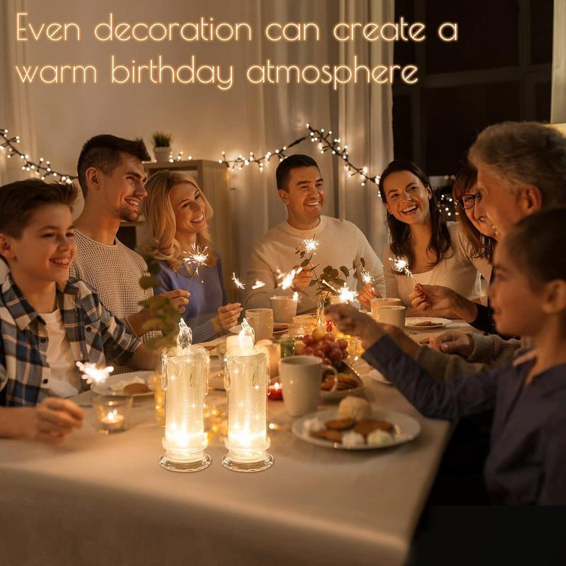 LED Candle Light, 1 Set Battery Powered Christmas Flameless Candle Light, Decorative Candle Light for Home Party Wedding Festival（Two packs）