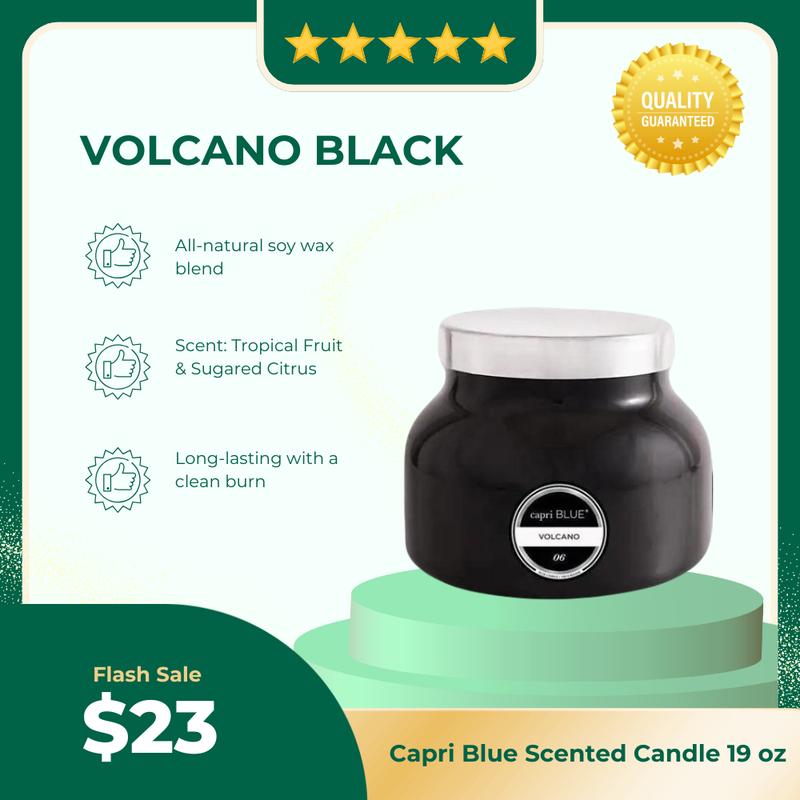 Capri Blue Volcano Scented Candle - 19oz Blue Signature Jar Candle with Soothing Soy Wax Blend - Burn Time is 85 Hours | Ornaments | Home Decoration