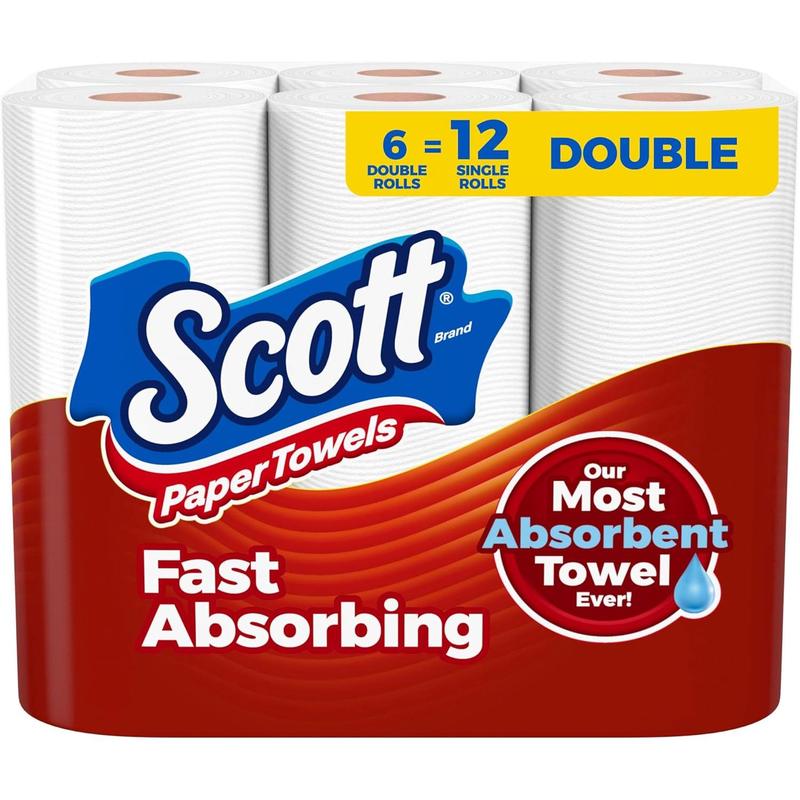 Scott Paper Towels, Choose-A-Sheet, 30 Double Rolls (2 Packs of 15) = 60 Regular Rolls (100 Sheets Per Roll)