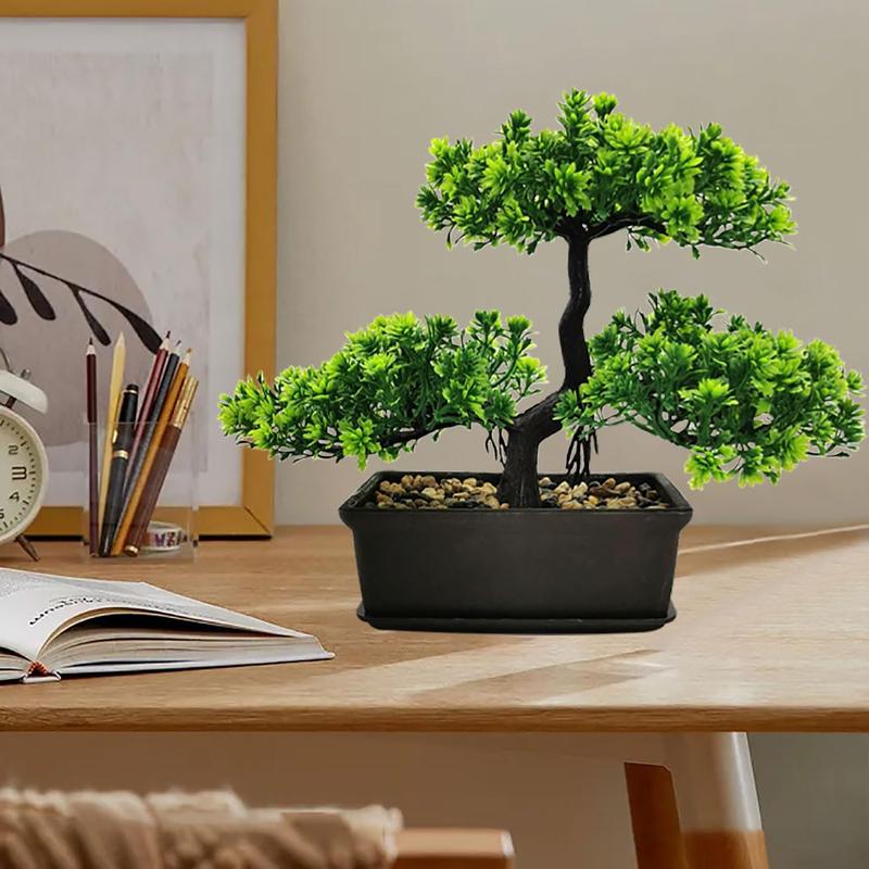 Artificial Potted Plant, Artificial Pine Tree Ornament, Faux Guest-Greeting Pine Plant, Decorative Plant for Home Office Desk